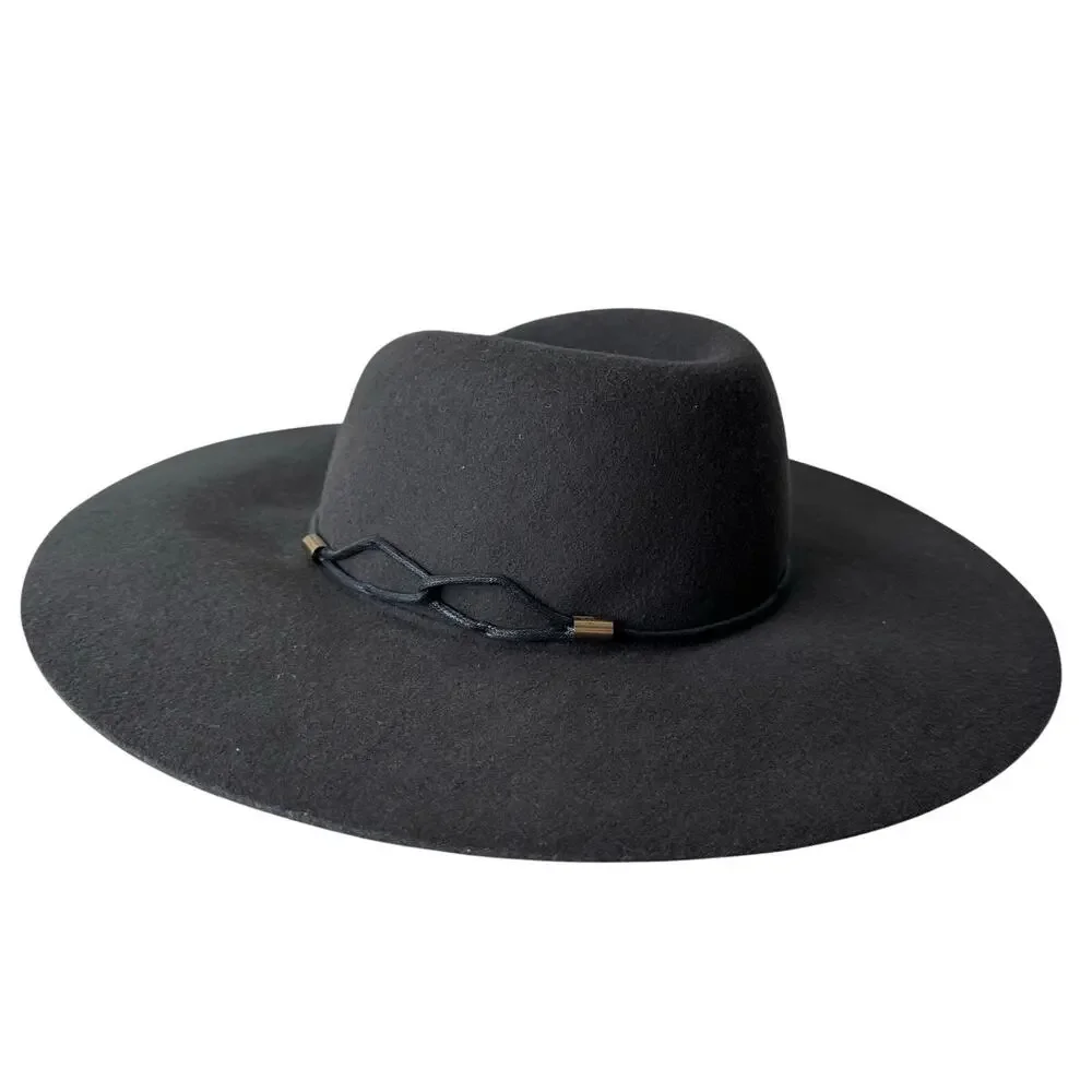 Tart Chocolate Brown 100% Wool Boho Chic Hat Wide Brim